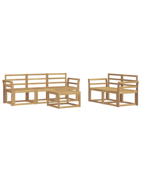 Set di divani da esterno 6 pcs Bianco 59 x 59 x 37 cm