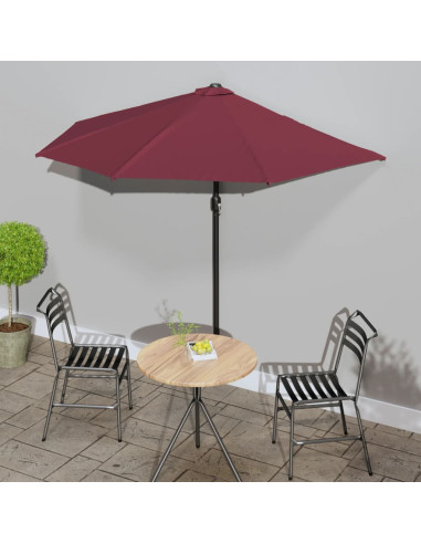 Ombrellone Balcone Palo in Alluminio Bordò 270x144x222cm a Metà
