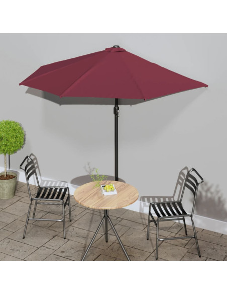 Ombrellone Balcone Palo in Alluminio Bordò 270x144x222cm a Metà
