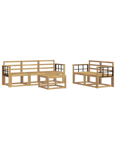 Set di divani da esterno 6 pcs Bianco 59 x 59 x 37 cm