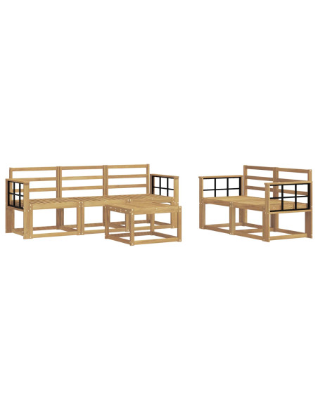 Set di divani da esterno 6 pcs Bianco 59 x 59 x 37 cm