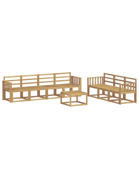 Set di divani da esterno 8 pcs Bianco 59 x 59 x 37 cm