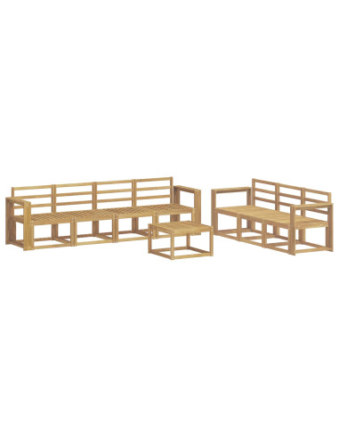 Set di divani da esterno 8 pcs Bianco 59 x 59 x 37 cm
