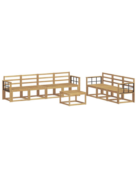 Set di divani da esterno 8 pcs Bianco 59 x 59 x 37 cm