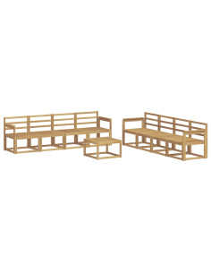 Set di divani da esterno 9 pcs Bianco 59 x 59 x 37 cm 2
