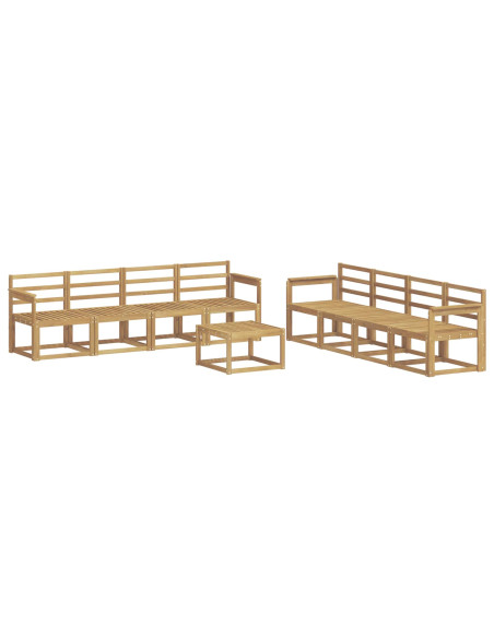 Set di divani da esterno 9 pcs Bianco 59 x 59 x 37 cm