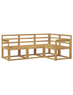 Set di divani da esterno 4 pcs Bianco 187,5 x 128,5 x 73 cm 2