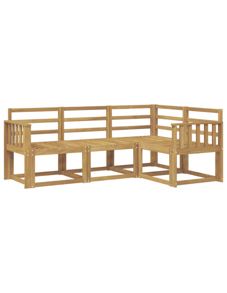 Set di divani da esterno 4 pcs Bianco 187,5 x 128,5 x 73 cm