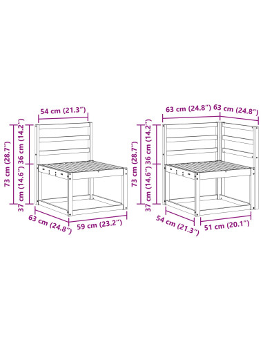 Set di divani da esterno 4 pcs Bianco 190 x 130,5 x 73 cm