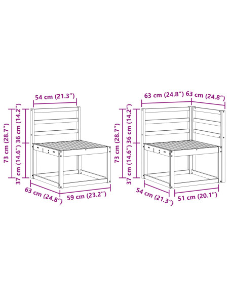 Set di divani da esterno 4 pcs Bianco 190 x 130,5 x 73 cm