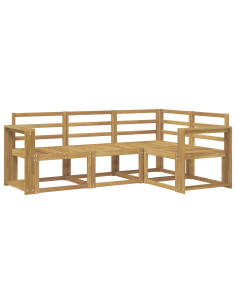 Set di divani da esterno 4 pcs Bianco 191,5 x 132,5 x 73 cm 2
