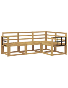 Set di divani da esterno 4 pcs Bianco 187,5 x 128,5 x 73 cm 2