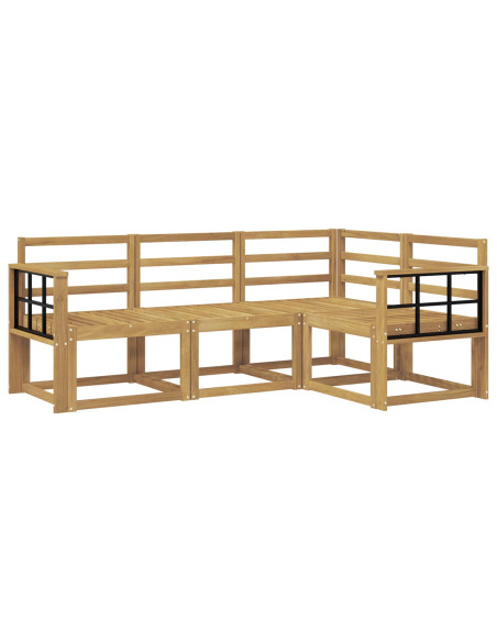 Set di divani da esterno 4 pcs Bianco 187,5 x 128,5 x 73 cm
