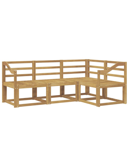Set di divani da esterno 4 pcs Bianco 185,5 x 126,5 x 73 cm