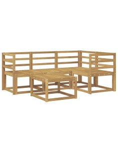 Set di divani da esterno 5 pcs Bianco 59 x 59 x 37 cm 2