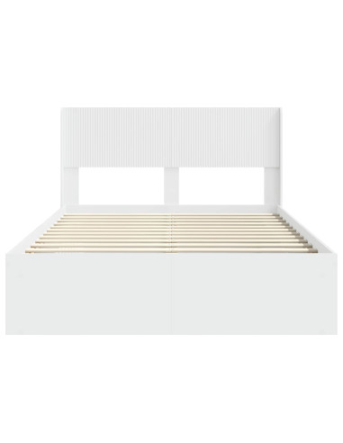 Struttura del letto con stoccaggio e testata Bianco
