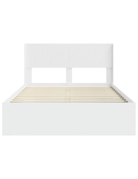 Struttura del letto con stoccaggio e testata Bianco