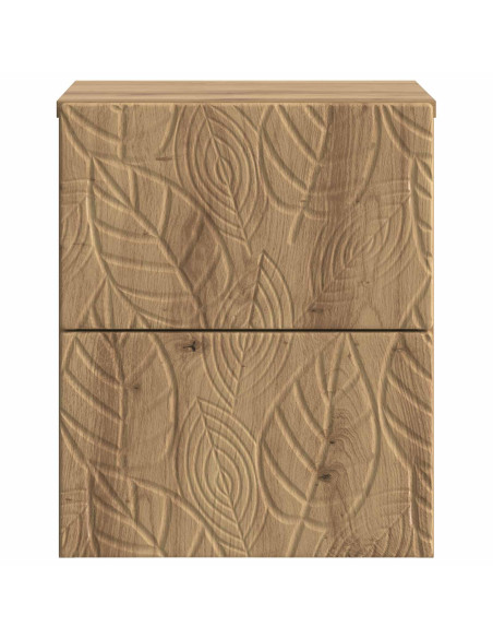 Mobiletto da notte a muro 2 pcs Rovere Artigianale