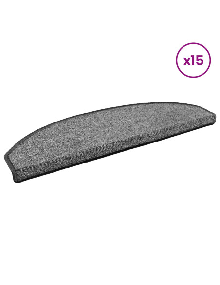 Tappetini per scale autoadesivi 15 pcs Grigio Scuro