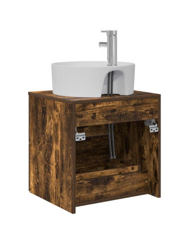 Mobile Lavabo da Parete Rovere Fumo 49,5 x 44,5 x 65 cm