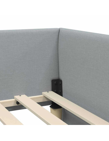 Cornice del letto ad angolo Grigio chiaro 90 cm x 190 cm