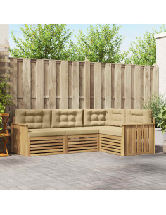 Set di divani da esterno 4 pcs Bianco e Beige