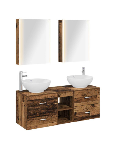 Set di mobili per il bagno 5 pcs Legno antico