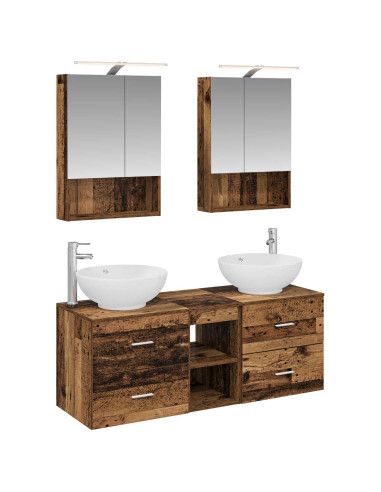 Set di mobili per il bagno 5 pcs Legno antico