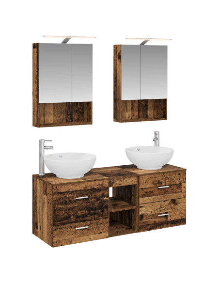 Set di mobili per il bagno 5 pcs Legno antico