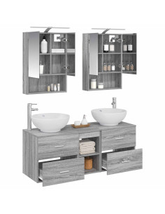 Set di mobili per il bagno 5 pcs Sonoma grigio 2