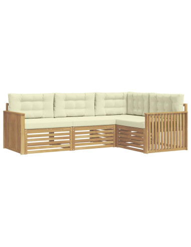 Set di divani da esterno 4 pcs Bianco e Crema