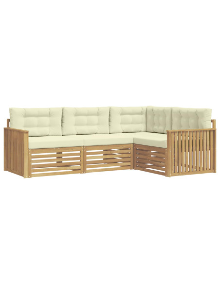 Set di divani da esterno 4 pcs Bianco e Crema