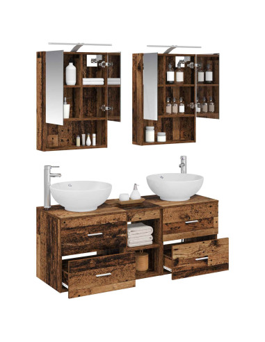 Set di mobili per il bagno 5 pcs Legno antico
