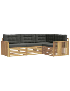 Set di divani da esterno 4 pcs Bianco e Antracite 2