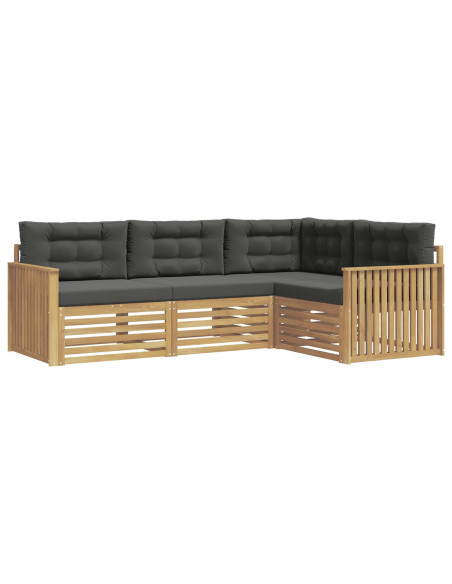 Set di divani da esterno 4 pcs Bianco e Antracite