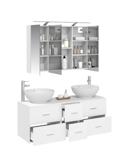 Set di mobili per il bagno 4 pcs Bianco