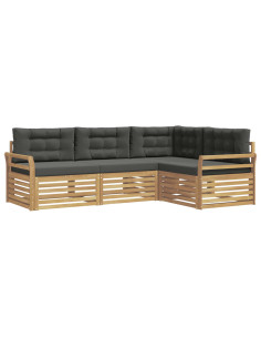 Set di divani da esterno 4 pcs Bianco e Antracite 2