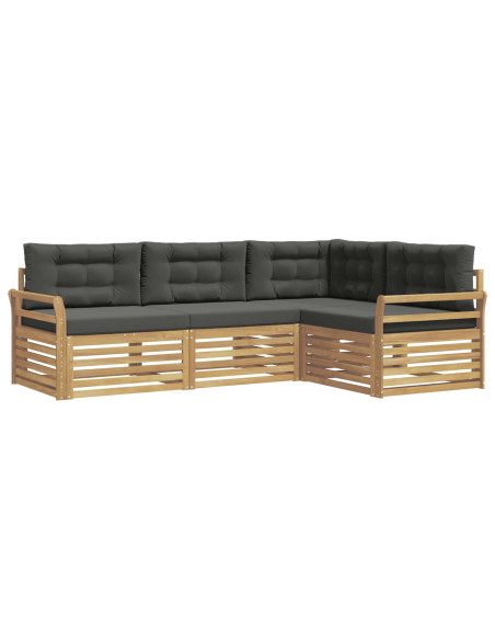Set di divani da esterno 4 pcs Bianco e Antracite