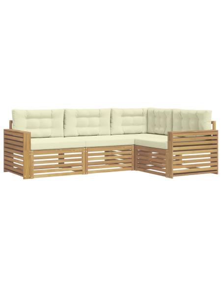 Set di divani da esterno 4 pcs Bianco e Crema