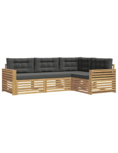 Set di divani da esterno 4 pcs Bianco e Antracite 2