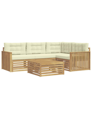 Set di divani da esterno 5 pcs Bianco e Crema 79 x 79 x 37 cm