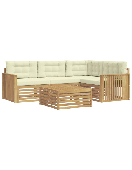 Set di divani da esterno 5 pcs Bianco e Crema 79 x 79 x 37 cm