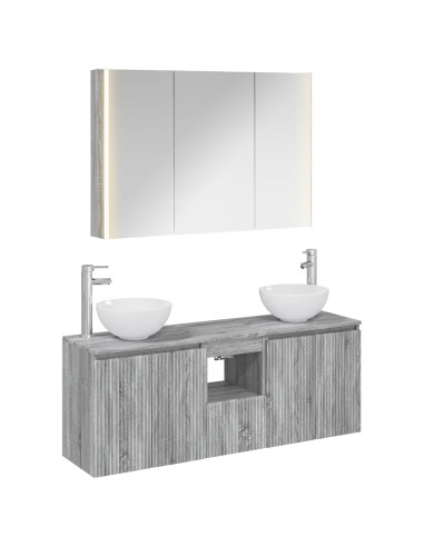 Set di Armadi da Bagno 4 pcs Sonoma grigio 103,5 x 15,5 x 70 cm
