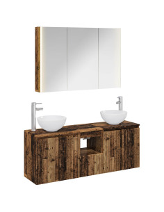 Set di Armadi da Bagno 4 pcs Legno antico 103,5 x 15,5 x 70 cm