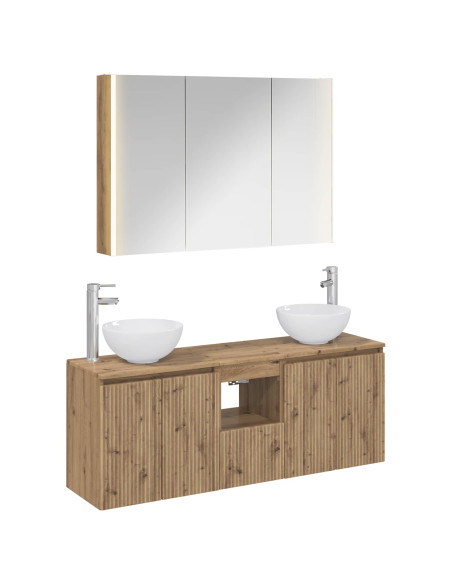 Set di Armadi da Bagno 4 pcs Rovere Artigianale