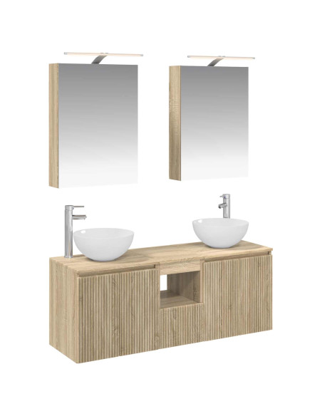 Set di Armadi da Bagno 5 pcs Rovere Sonoma 50 x 14,5 x 70 cm