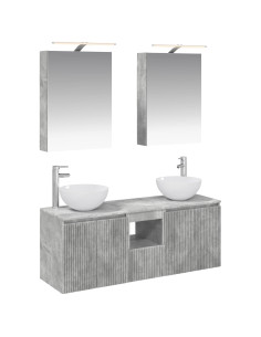 Set di Armadi da Bagno 5 pcs Grigio Cemento 50 x 14,5 x 70 cm