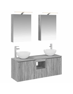 Set di Armadi da Bagno 5 pcs Sonoma grigio 50 x 14,5 x 70 cm