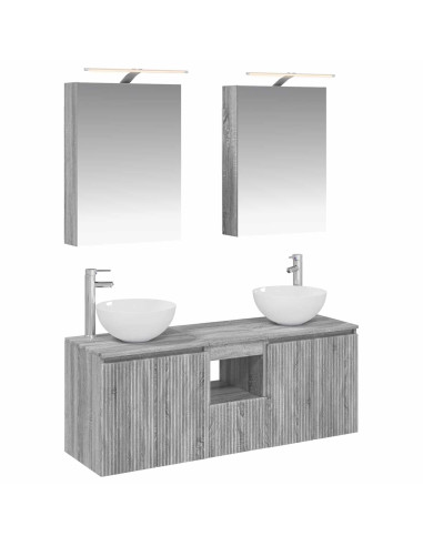 Set di Armadi da Bagno 5 pcs Sonoma grigio 50 x 14,5 x 70 cm