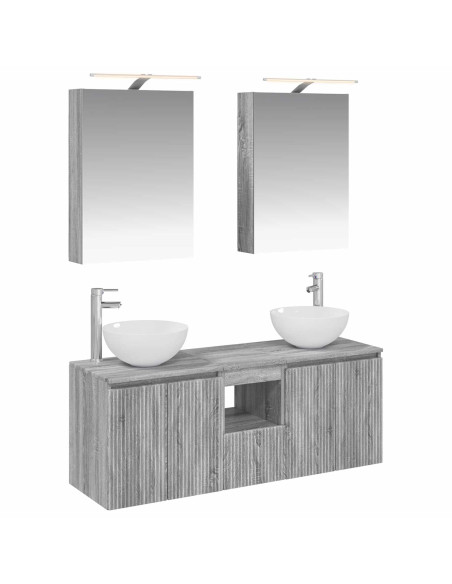 Set di Armadi da Bagno 5 pcs Sonoma grigio 50 x 14,5 x 70 cm